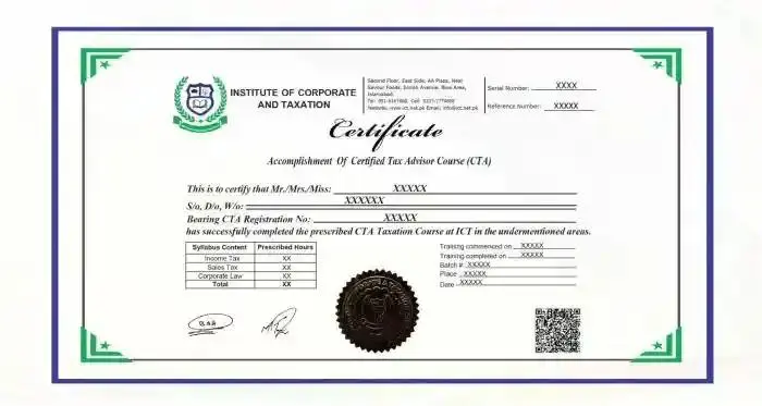 ICT Digital Certificate Preview
